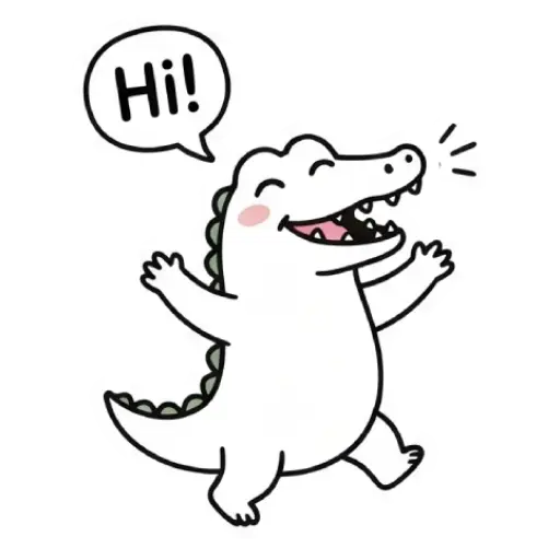 florak stickers, cute, funny, stickers, WhatsApp stickers, sticker pack, Alligator (44)